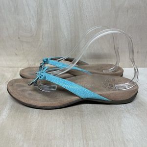 Vionic Womens Bella II Toe Flip Flops Comfort Sandals Thong Aqua Blue Size 11